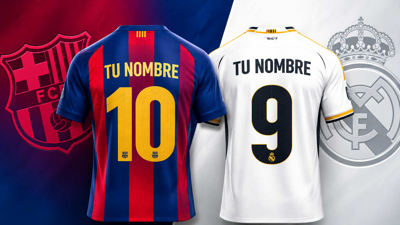Camisetas personalizadas FC Barcelona y Real Madrid