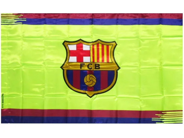 Bandera FC. Barcelona Fluor - Medidas 150 x 100 cm. - Polyester 100% - Para exterior e interior
