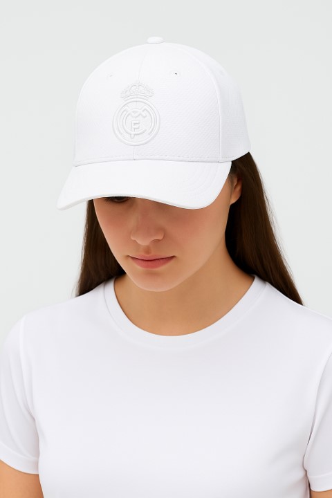 Real Madrid Gorra Nº48 - Talla Adulto - Color Blanco
