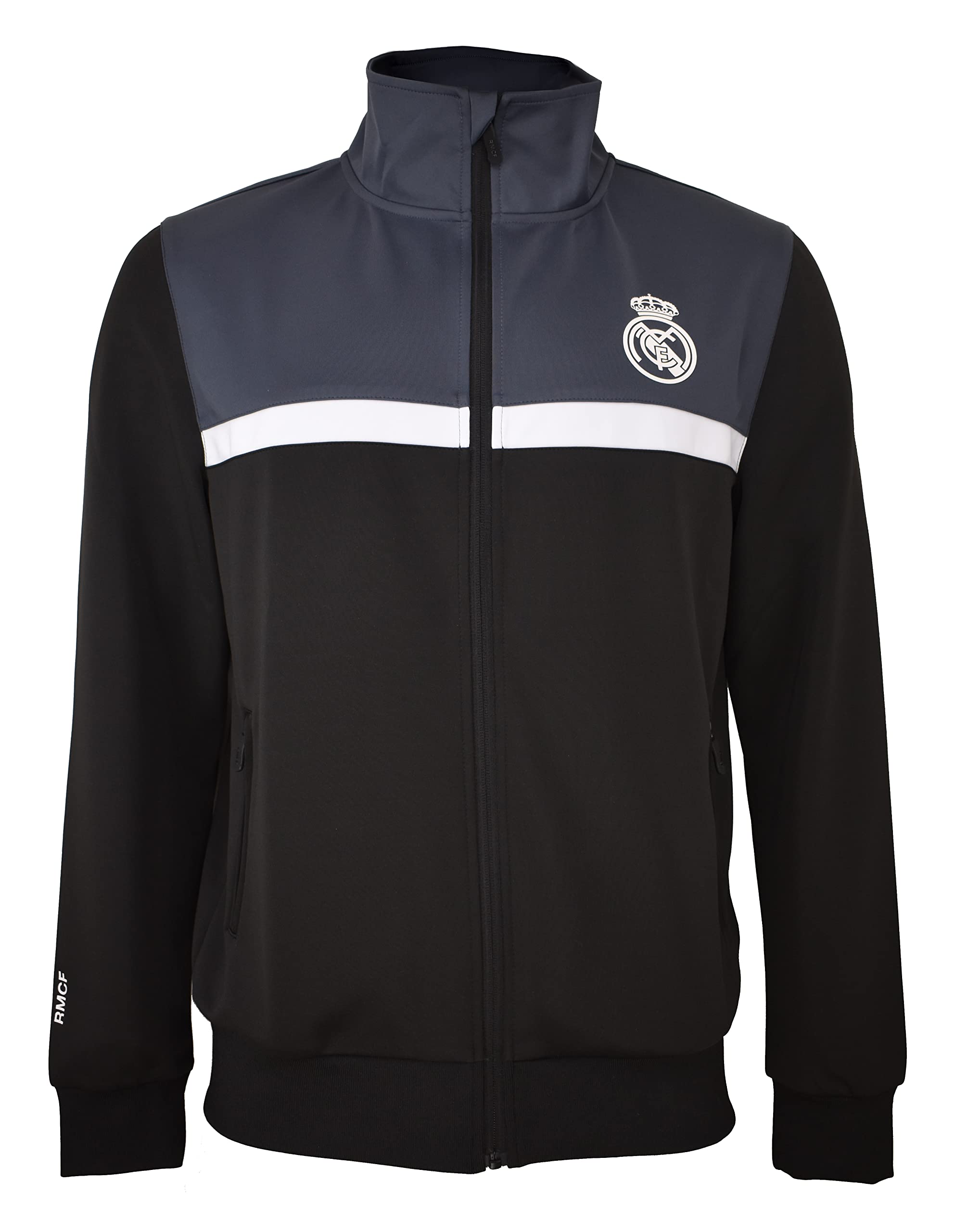 Real madrid - black zipper jacket no. 9 - official licensed product - adult size