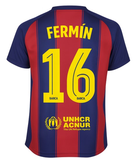 FC Barcelona Conjunto Infantil – Camiseta y Pantalón – Réplica Oficial Autorizada – FERMÍN Dorsal Nº16 