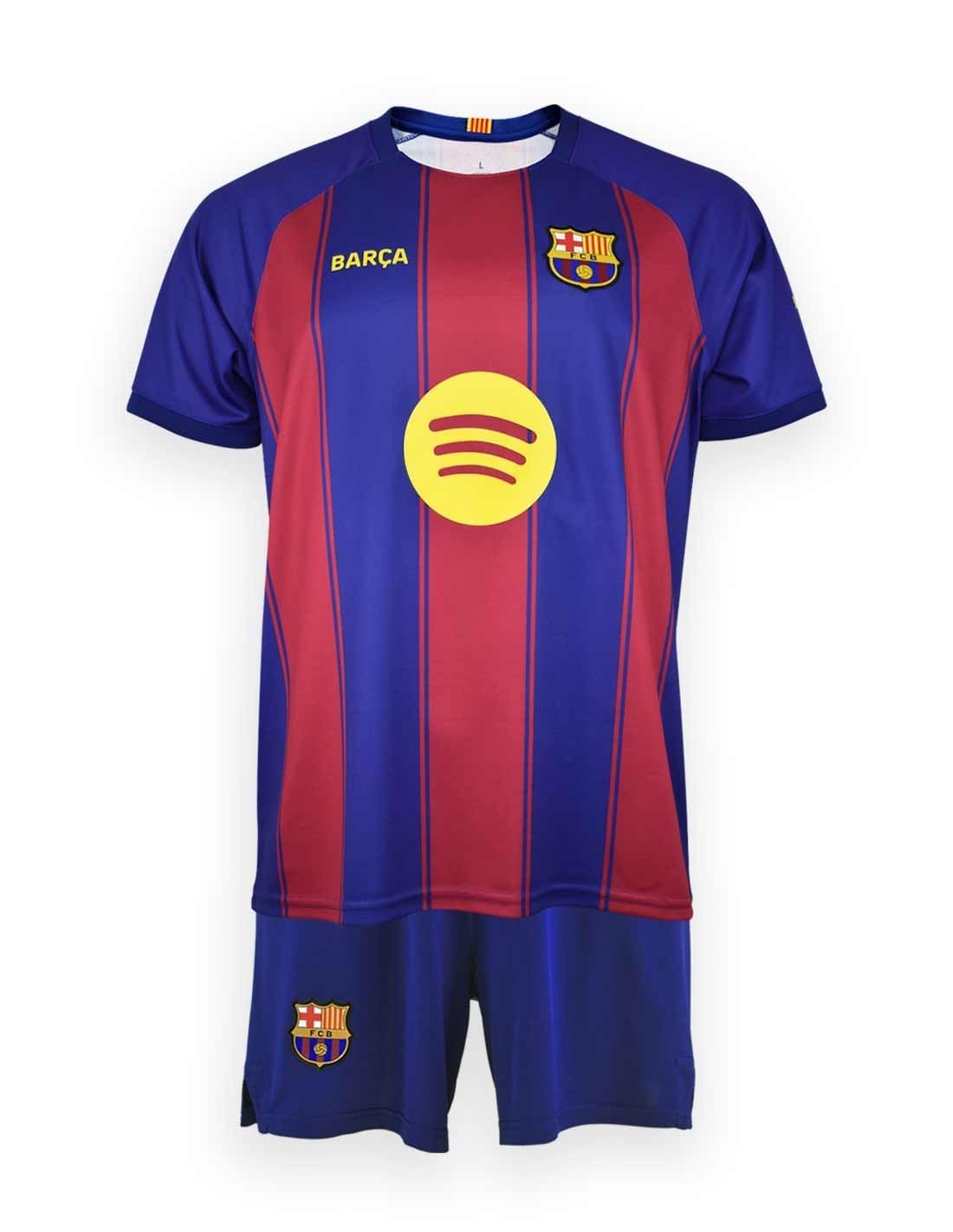 FC Barcelona Conjunto Infantil – Camiseta y Pantalón – Réplica Oficial Autorizada – R. Araujo Dorsal Nº4 
