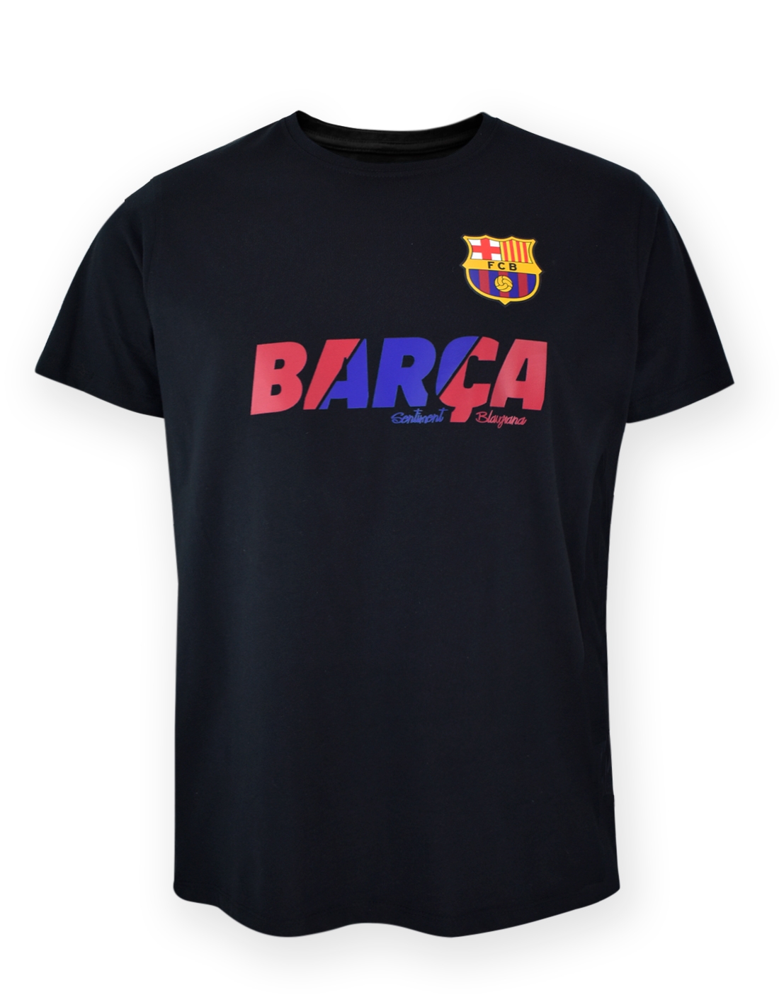 Camiseta FC Barcelona Sentiment Blaugrana Negra 100% algodón - Adulto