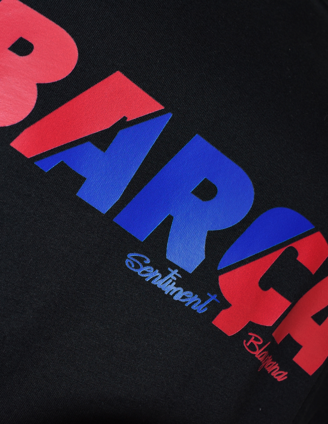 Camiseta FC Barcelona Sentiment Blaugrana Negra 100% algodón - Adulto
