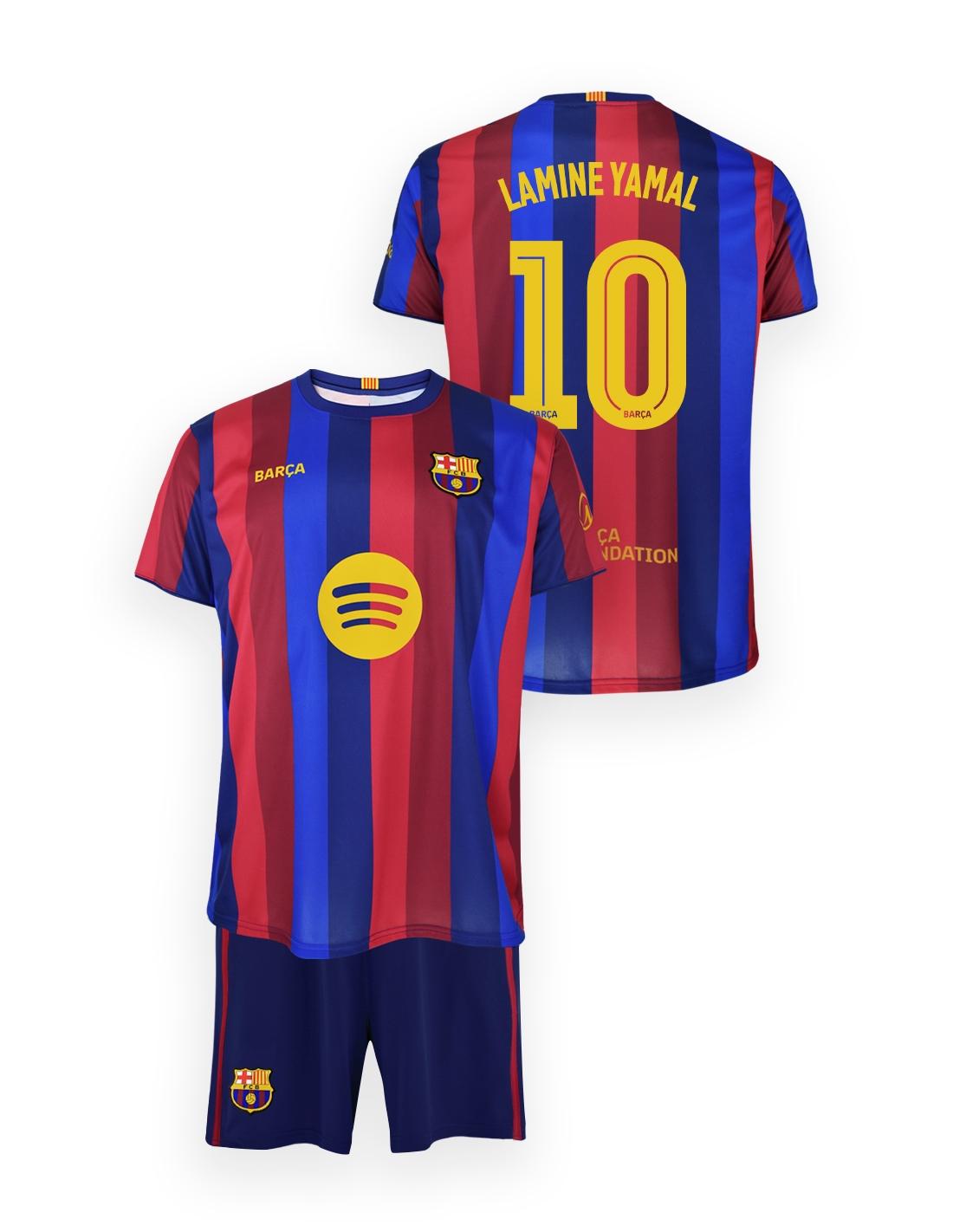 FC Barcelona - Conjunto Primera Equipación Temporada 26/27, Azulgrana, Infantil - Réplica con Licencia Oficial